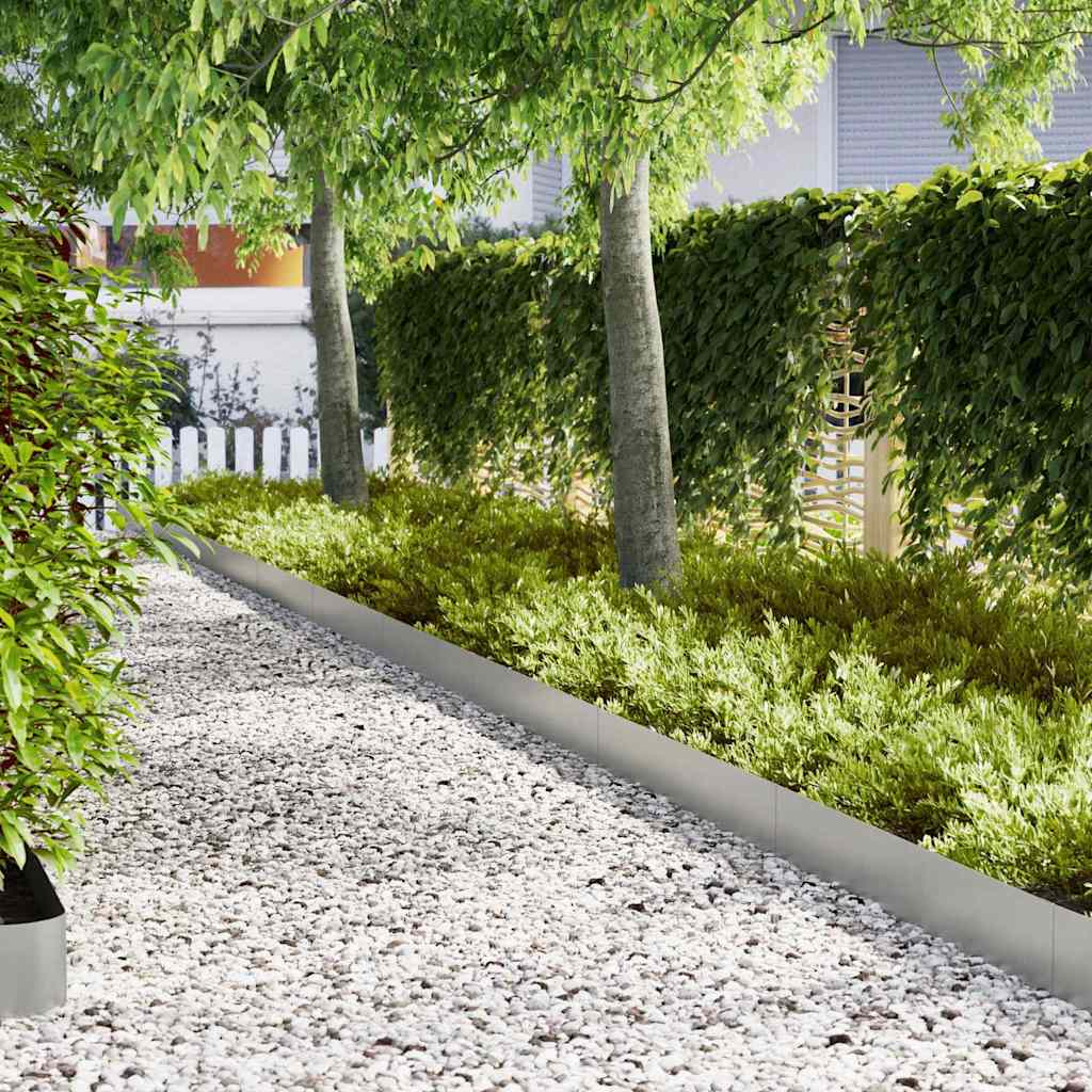 Raseneinfassung 10 pcs Silber 100 x 0,05 x 20 cm