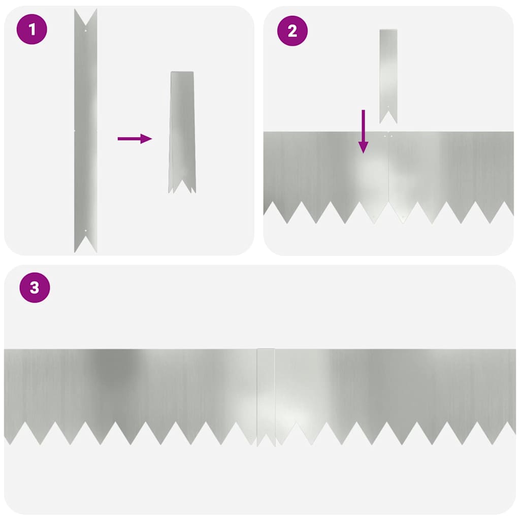 Raseneinfassung 20 pcs Silber 100 x 0,05 x 20 cm