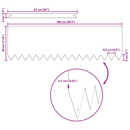 Raseneinfassung 10 pcs Weiß 100 x 0,05 x 20 cm