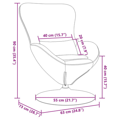Eiersessel Schwarz 63 x 73 x 90 cm Stoff