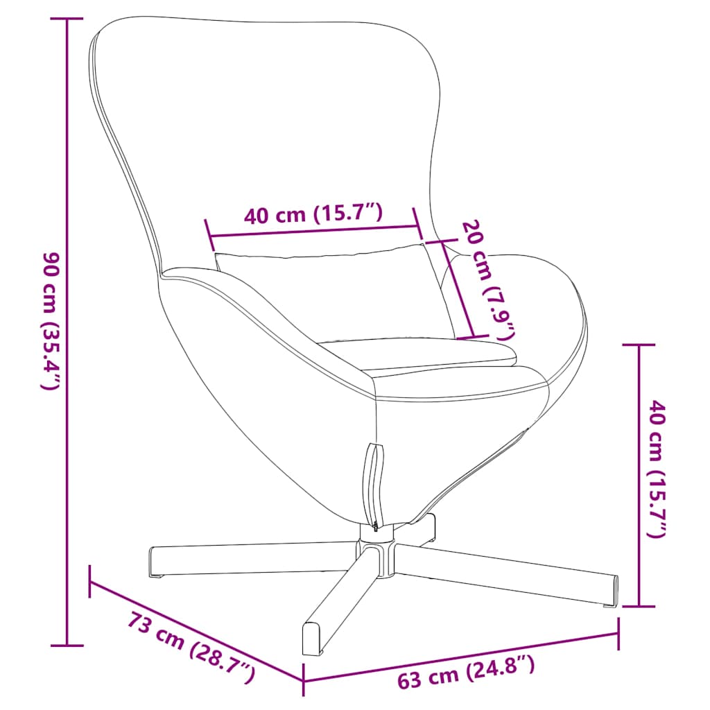 Eiersessel Dunkelgrau 63 x 73 x 90 cm Stoff