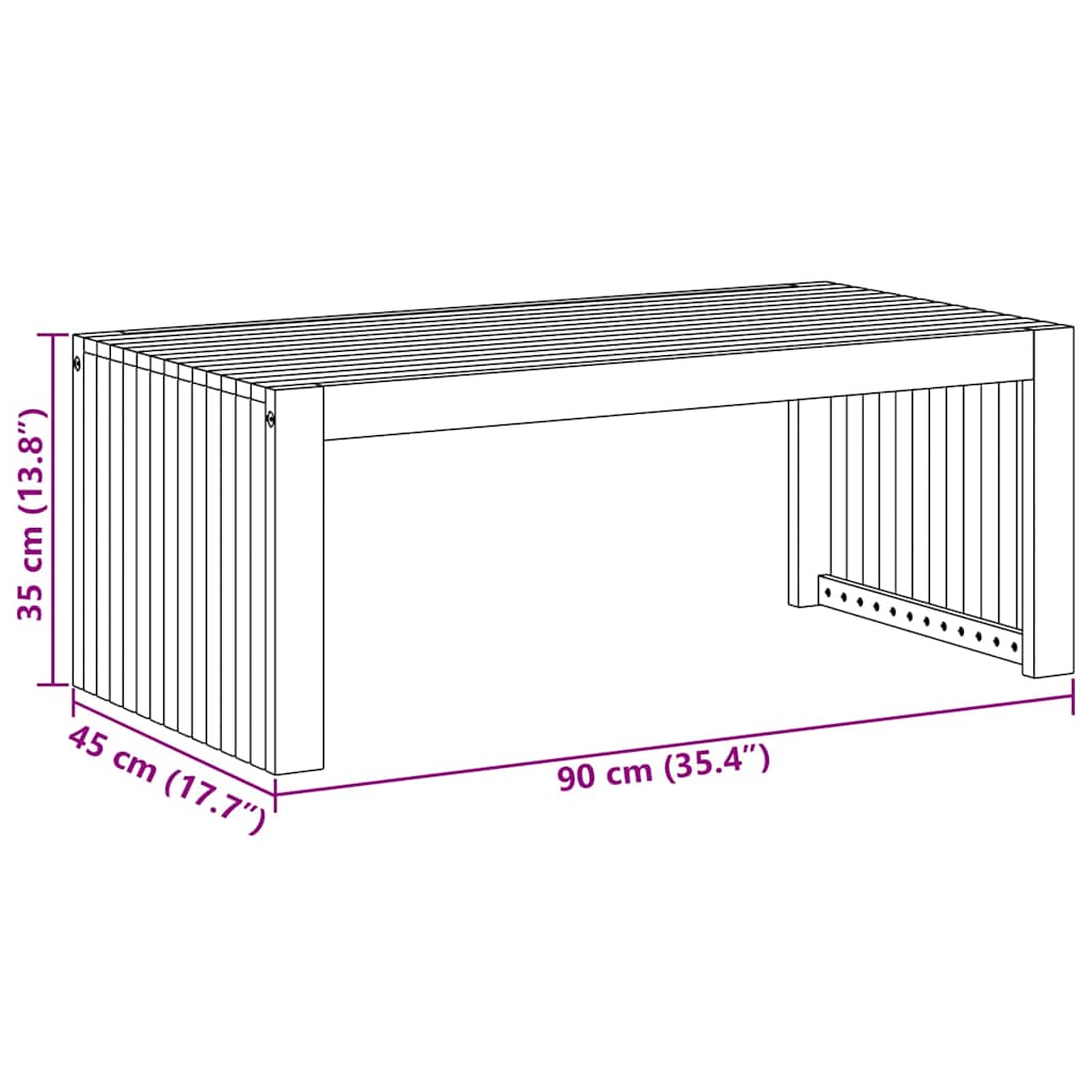 Beistelltisch Öl-Natur 90 x 45 x 35 cm Massivholz Akazie