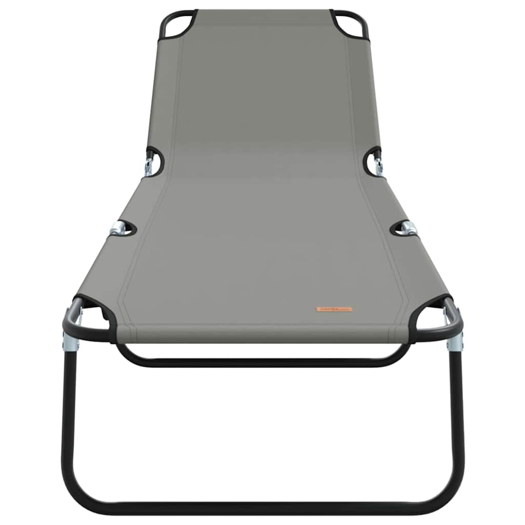 Klappbare Sonnenliege 2 pcs Grau 188 x 57 x 86,5 cm Polyester