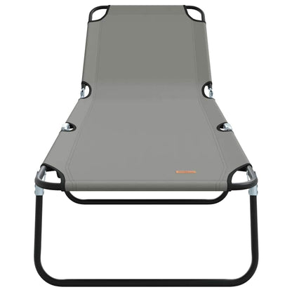 Klappbare Sonnenliege 2 pcs Grau 188 x 57 x 86,5 cm Polyester