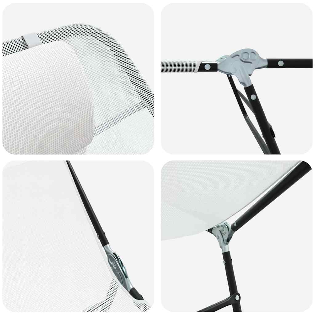 Klappbare Sonnenliege 2 pcs Creme 182 x 55 x 85,5 cm Textilene