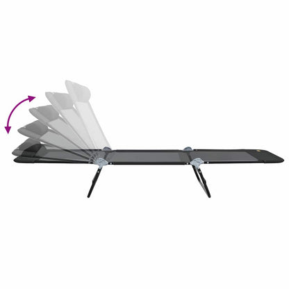 Klappbare Sonnenliege 2 pcs Schwarz 182 x 55 x 85,5 cm