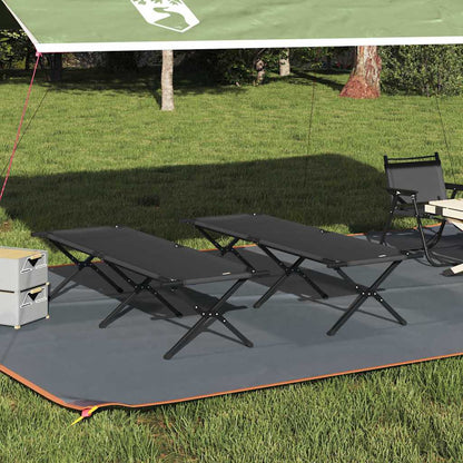 Klapp Schlafbett fürs Camping 2 pcs Schwarz 193 x 69 x 45 cm