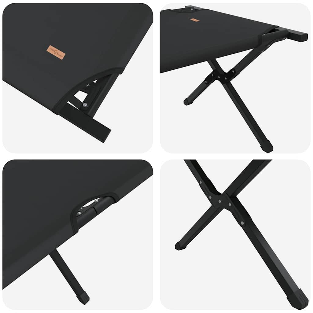 Klapp Schlafbett fürs Camping 2 pcs Schwarz 210 x 80 x 46 cm
