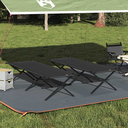 Klapp Schlafbett fürs Camping 2 pcs Schwarz 210 x 80 x 46 cm