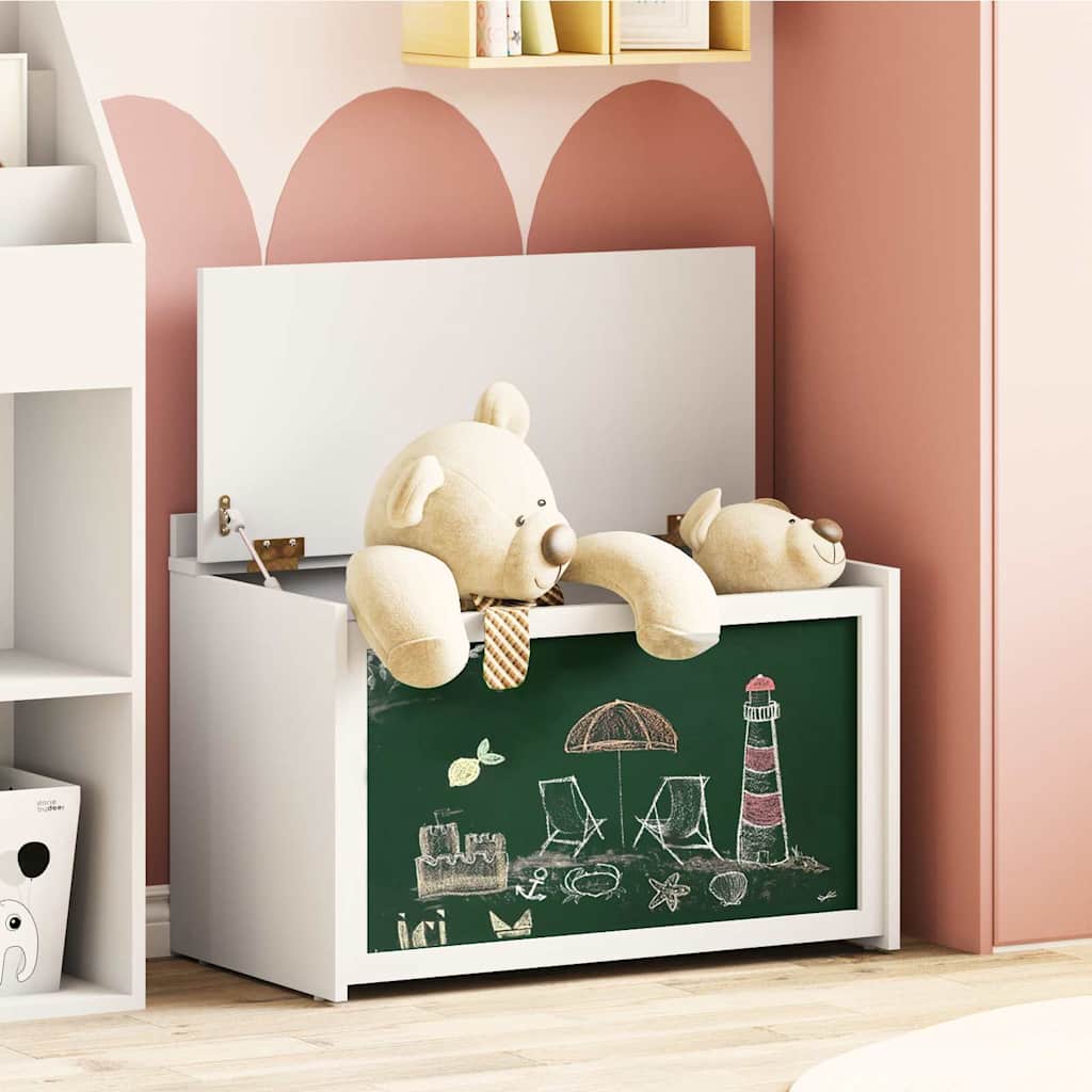 Box mit Stauraum und Tafelvorderseite ROROS Weiß Holzwerkstoff