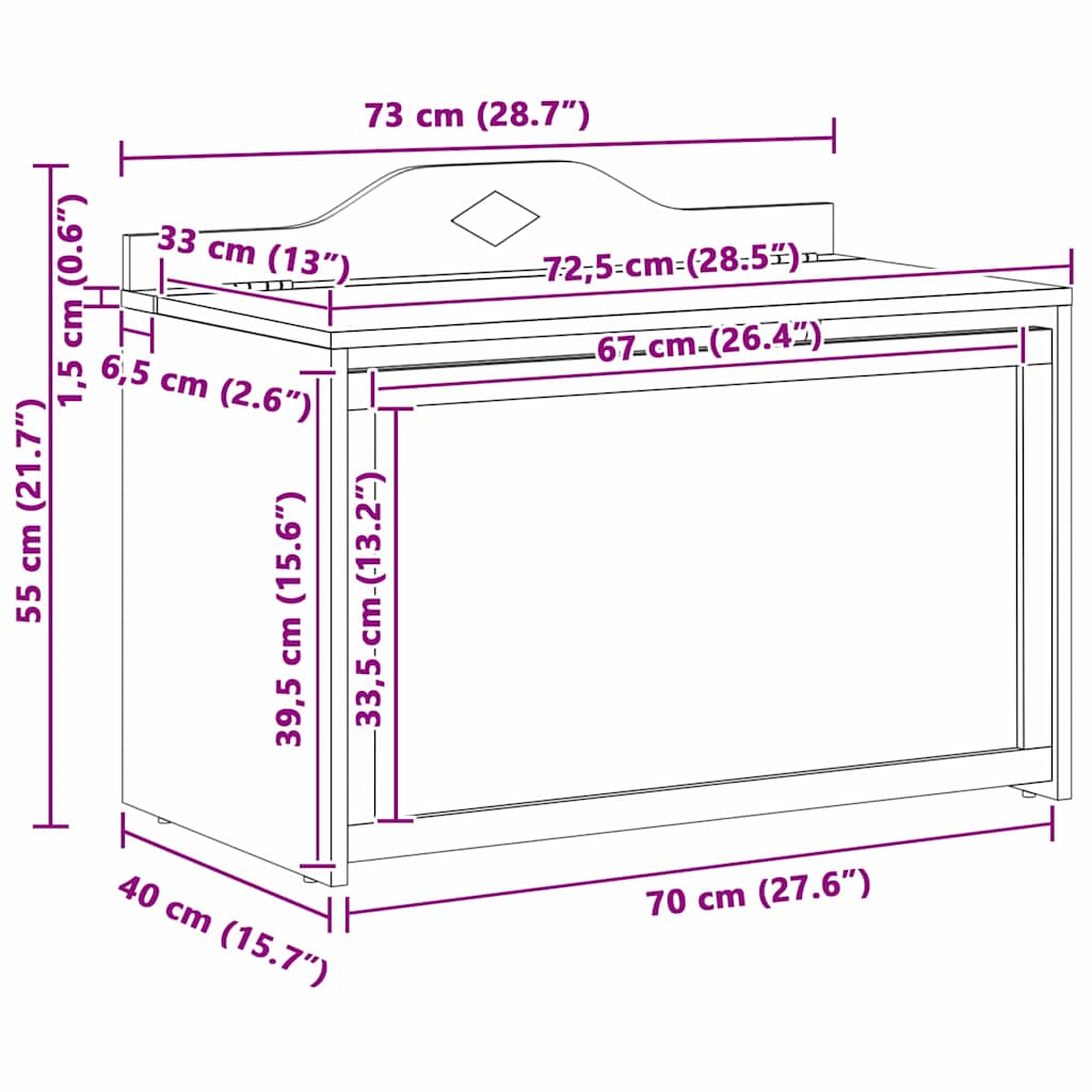 Box mit Stauraum und Tafelvorderseite ROROS Weiß Holzwerkstoff