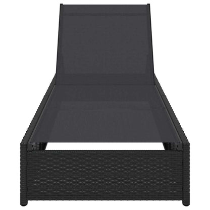 Sonnenliege Schwarz 200,5 x 70 x 75 cm Poly-Rattan