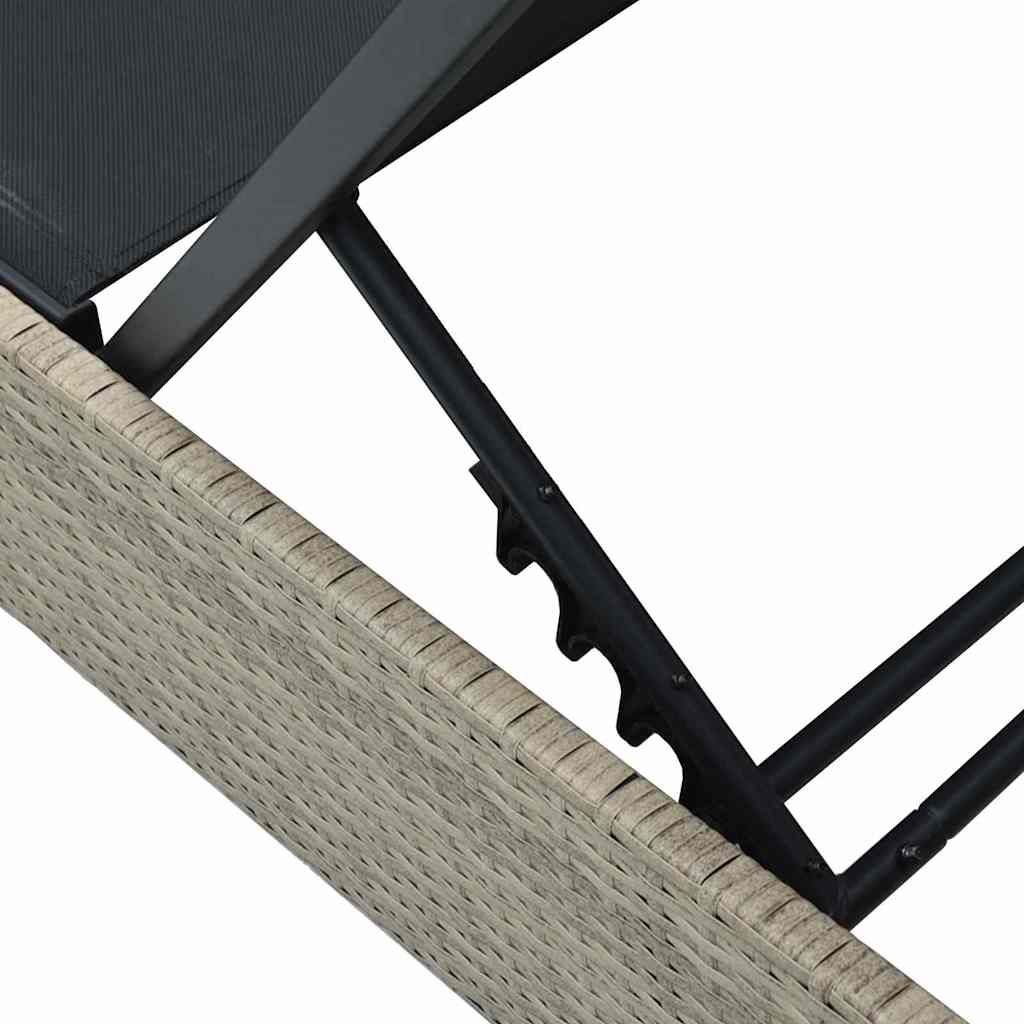 Sonnenliege Beige 200,5 x 70 x 75 cm Poly-Rattan