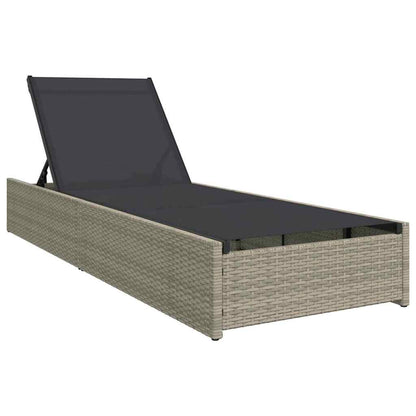 Sonnenliege Beige 200,5 x 70 x 75 cm Poly-Rattan