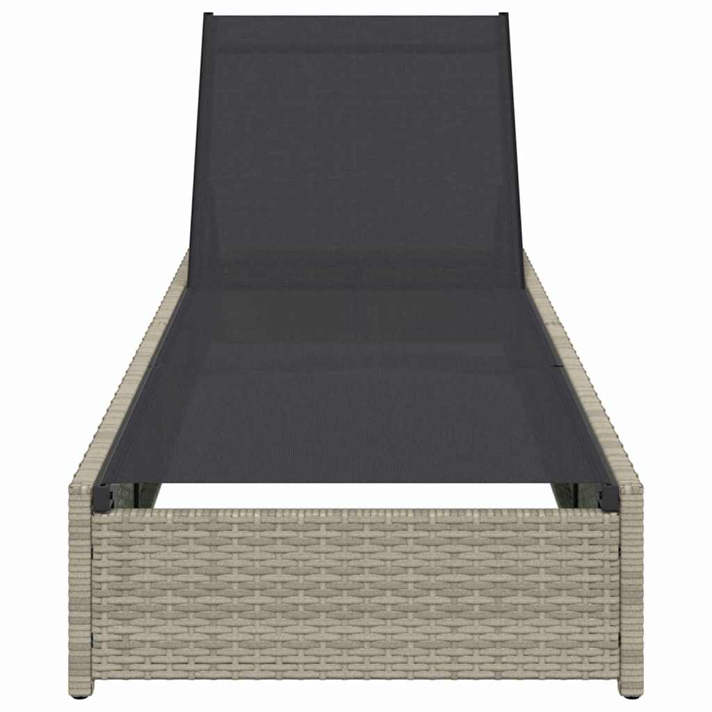 Sonnenliege Beige 200,5 x 70 x 75 cm Poly-Rattan