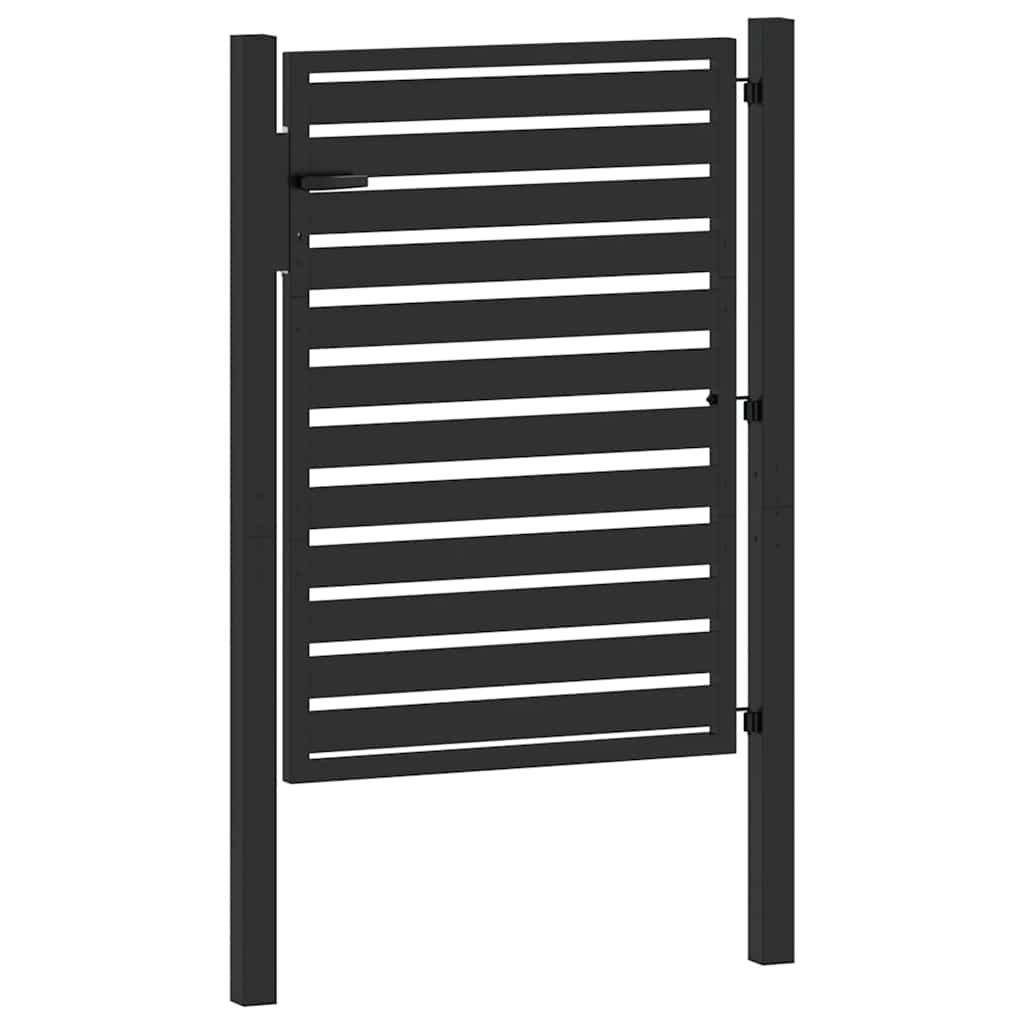 Gartentor Abschließbar Schwarz 100x120 cm Aluminium