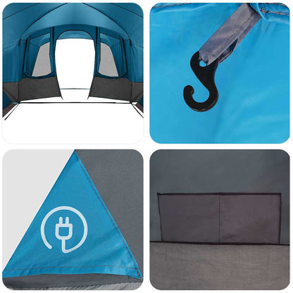 Familienzelt für 12 Personen Blau und Grau 760 x 645 x 230 cm