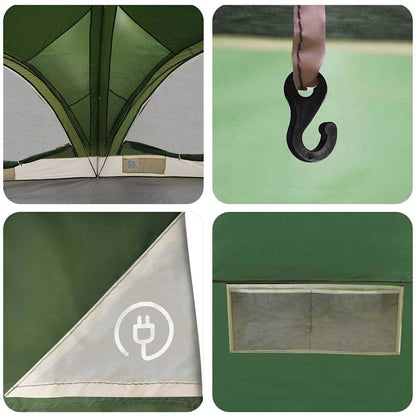 Familienzelt für 10 Personen Grün und Grau 460 x 430 x 214 cm