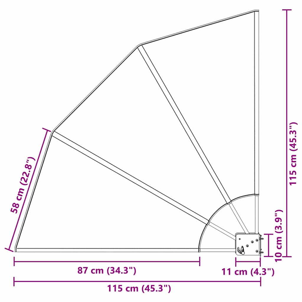 Balkon Sichtschutz Anthrazit 115 x 115 cm Polyester