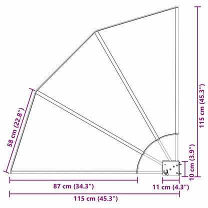 Balkon Sichtschutz Schwarz 115 x 115 cm Polyester