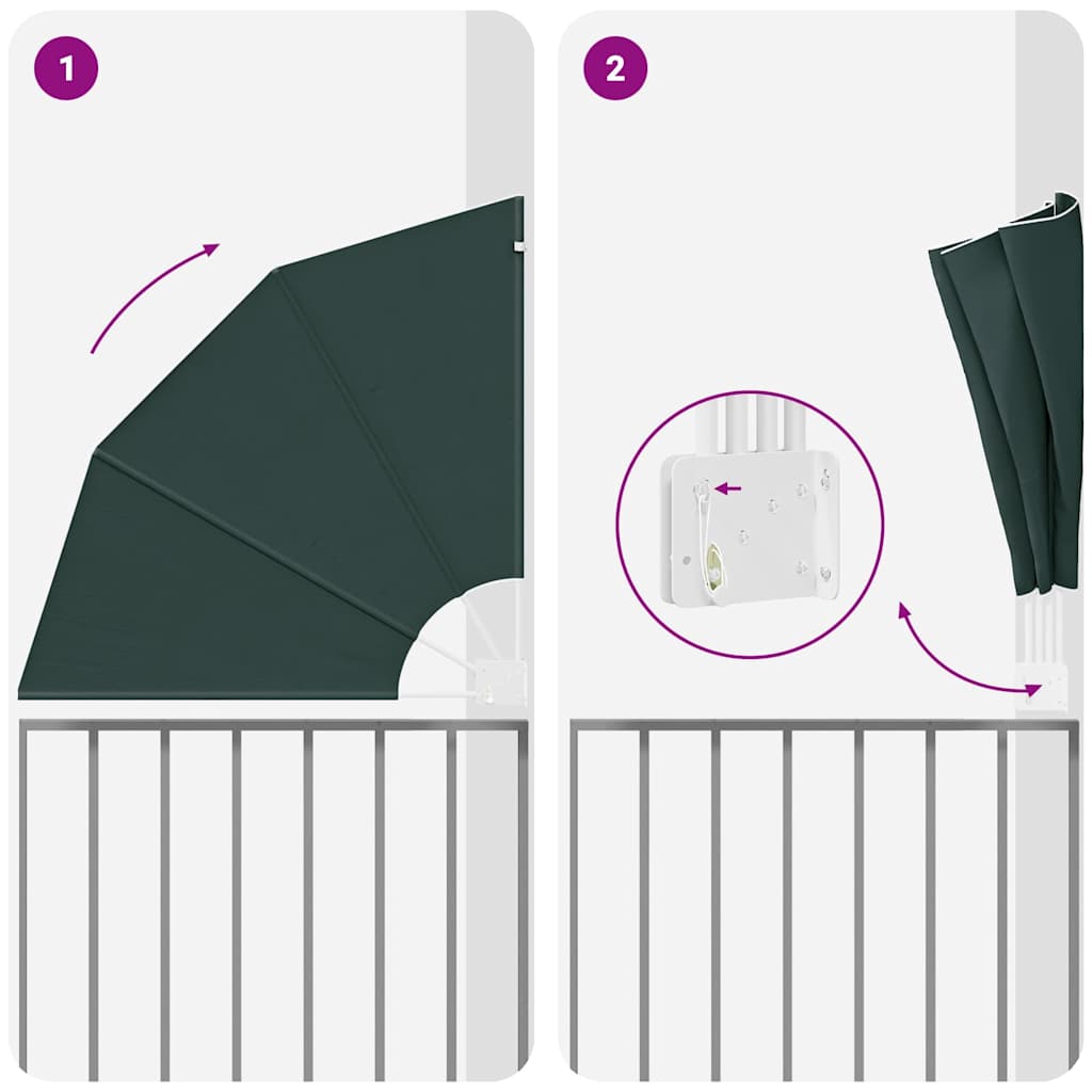 Balkon Sichtschutz Dunkelgrün 115 x 115 cm Polyester