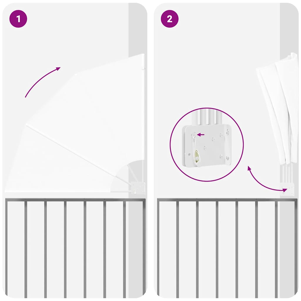 Balkon Sichtschutz Weiß 115 x 115 cm Polyester