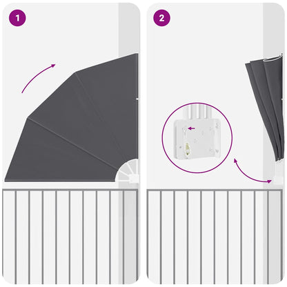 Balkon Sichtschutz Schwarz 140 x 140 cm Polyester