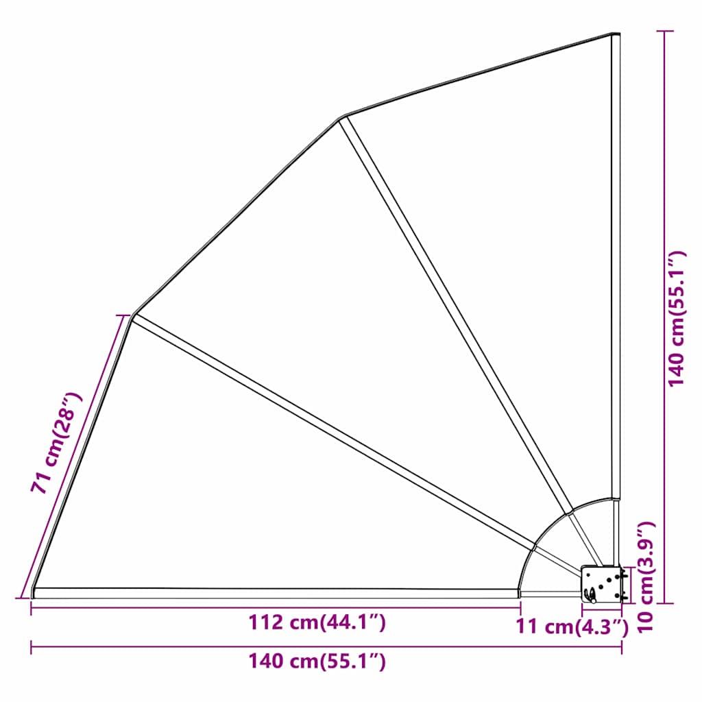 Balkon Sichtschutz Schwarz 140 x 140 cm Polyester