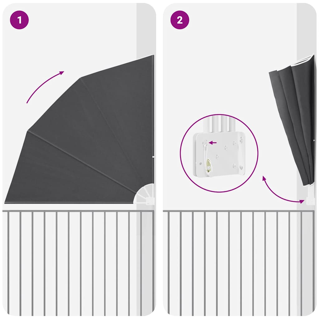 Balkon Sichtschutz Schwarz 210 x 210 cm Polyester