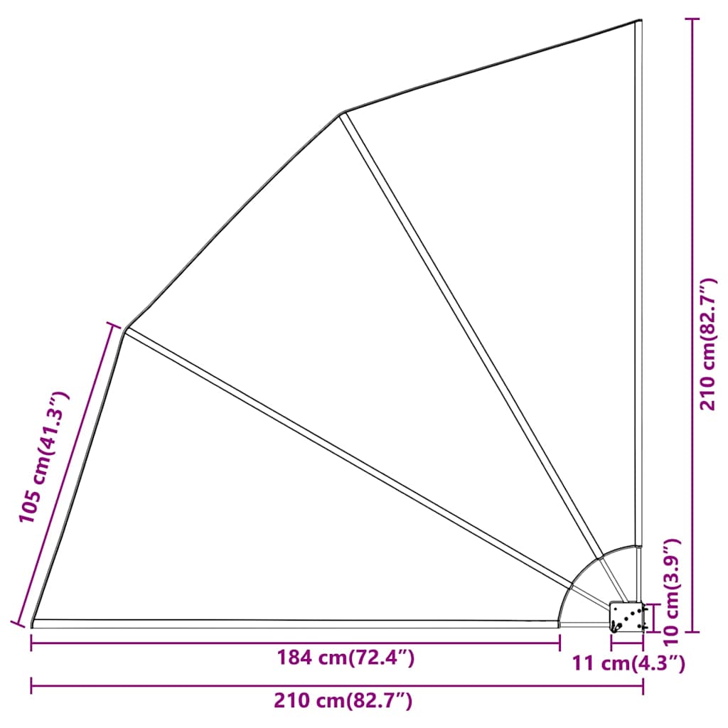 Balkon Sichtschutz Sand 210 x 210 cm Polyester