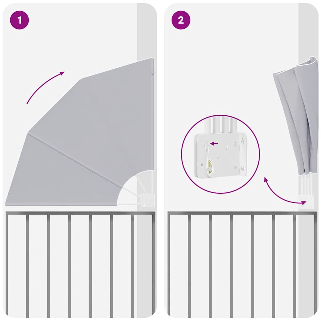 Balkon Sichtschutz Grau 115 x 115 cm Polyester