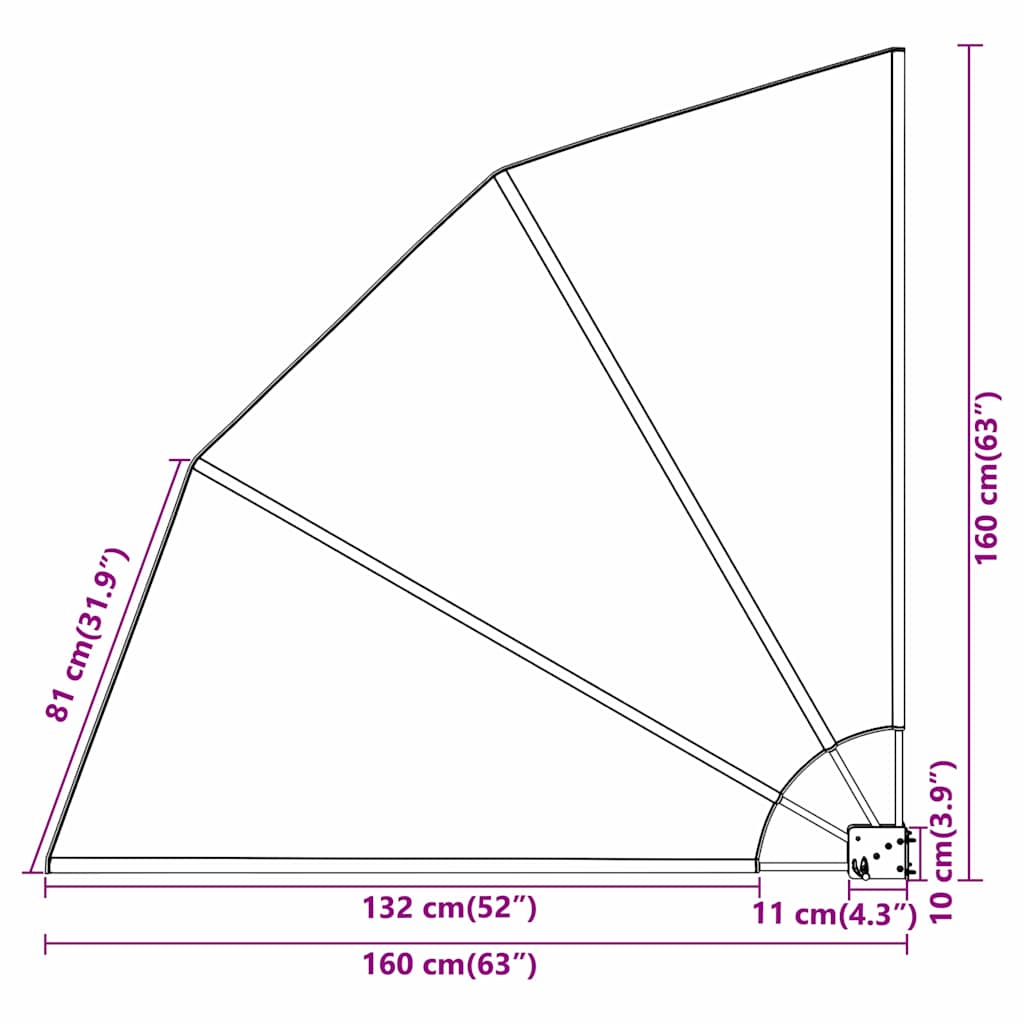 Balkon Sichtschutz Terrakotta 160 x 160 cm Polyester