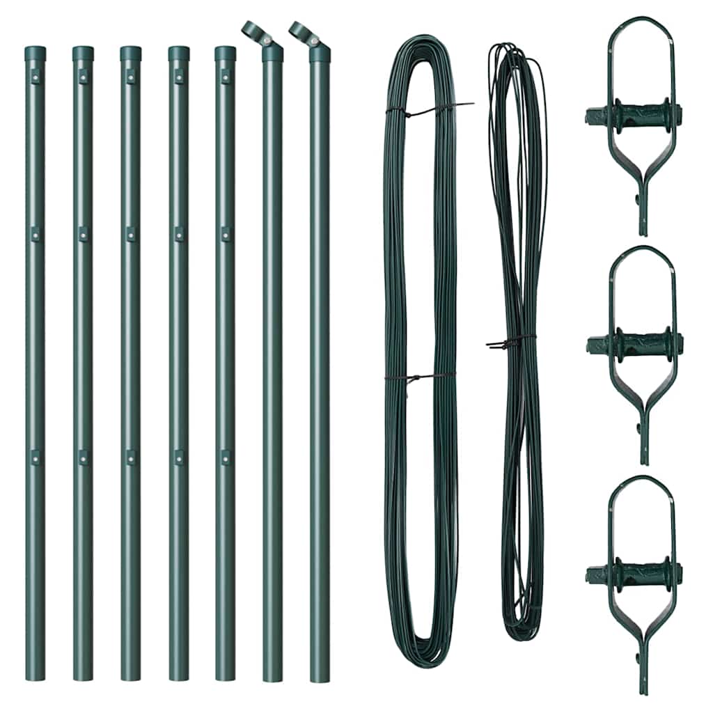 Zaunpfosten 7 pcs Grün Stahl