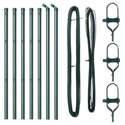 Zaunpfosten 7 pcs Grün Stahl