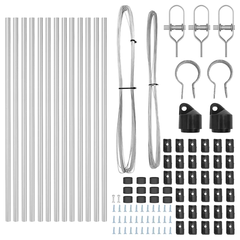 Zaunpfosten 13 pcs Silber Stahl