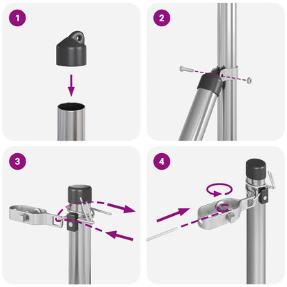 Zaunpfosten 13 pcs Silber Stahl