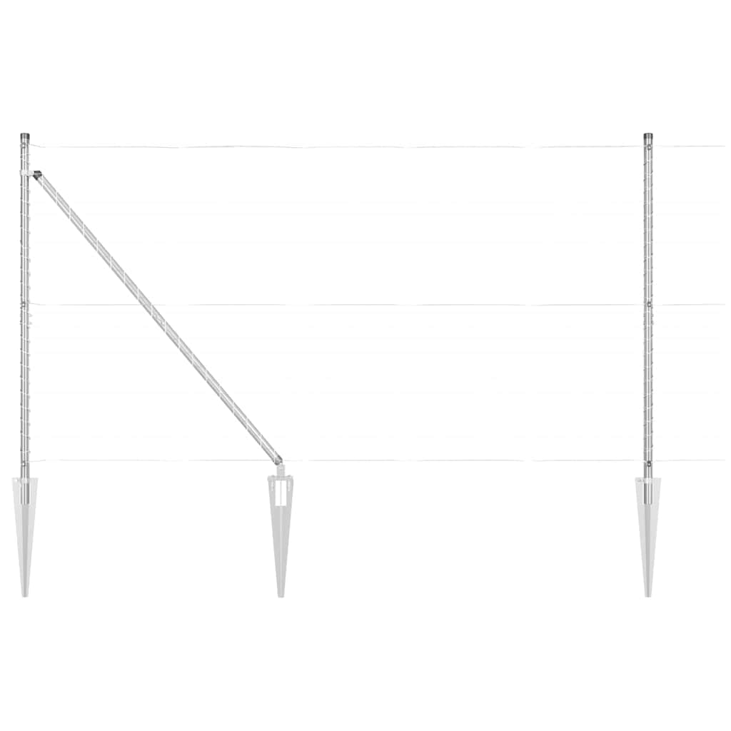 Zaunpfosten 13 pcs Silber Stahl