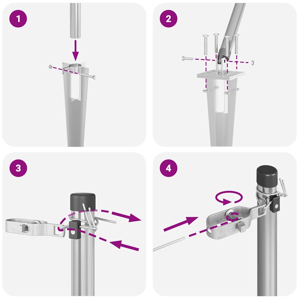 Zaunpfosten 13 pcs Silber Stahl