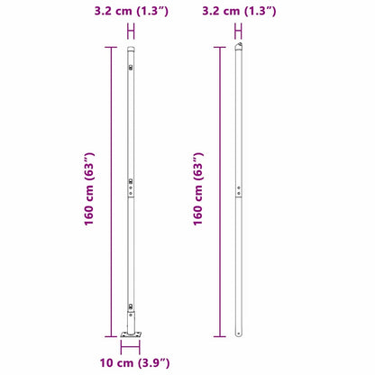 Zaunpfosten 7 pcs Grün Stahl