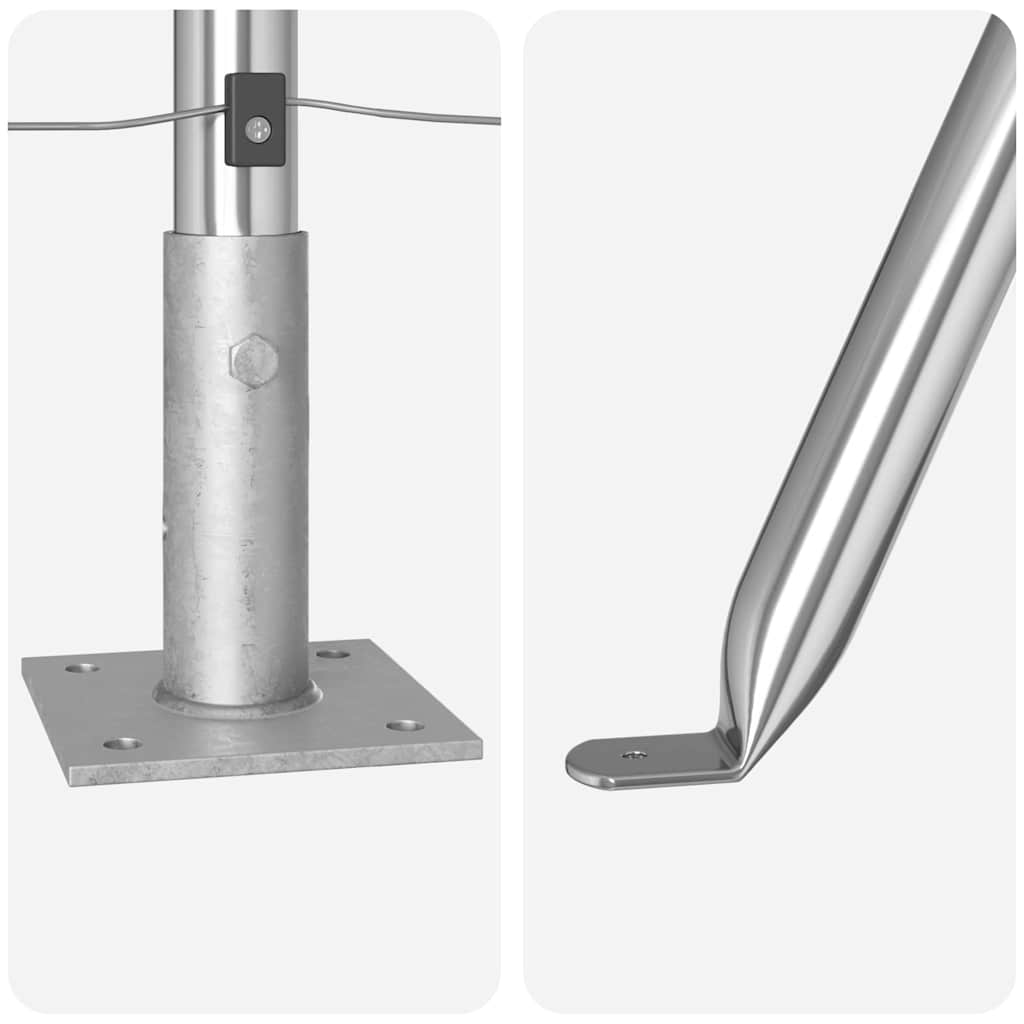 Zaunpfosten 7 pcs Silber Stahl