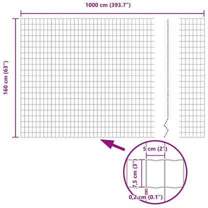 Eurozaun 1,6 x 10 m PVC-beschichtetes Eisen