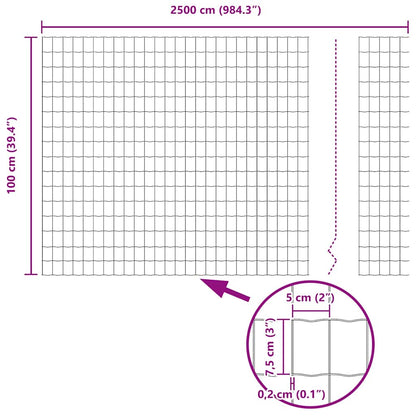 Eurozaun 1 x 25 m PVC-beschichtetes Eisen