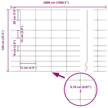 Feldzaun Silber 50 x 1,2 m Verzinkter Stahl