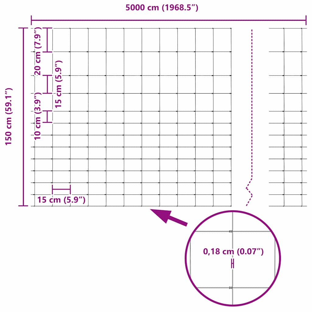 Feldzaun Silber 50 x 1,5 m Verzinkter Stahl