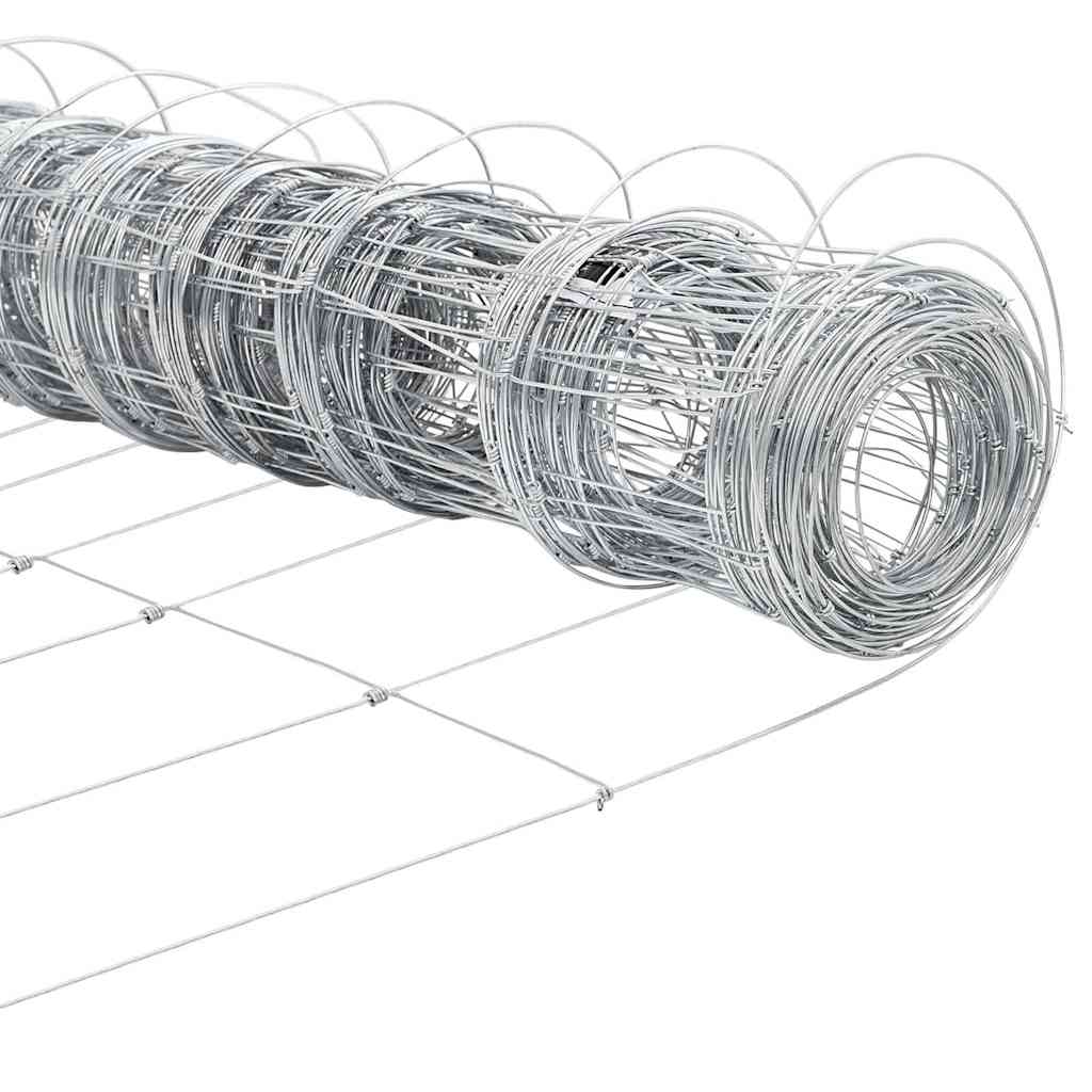 Feldzaun Silber 50 x 1,5 m Verzinkter Stahl
