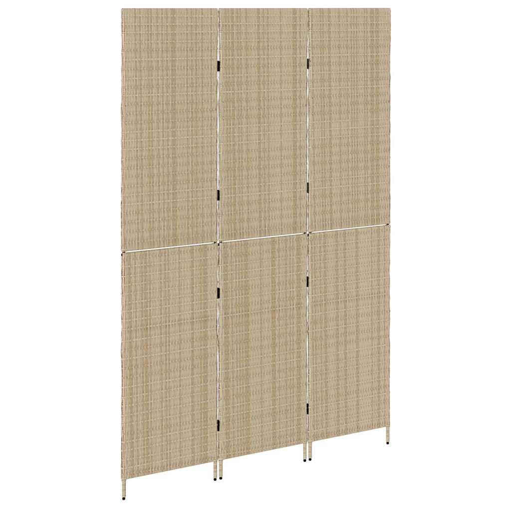 Raumteiler Beige 146 x 200 cm Poly-Rattan