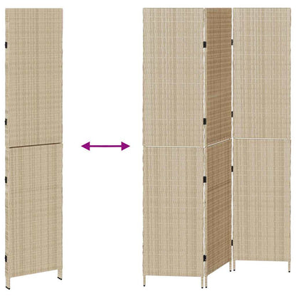 Raumteiler Beige 146 x 200 cm Poly-Rattan