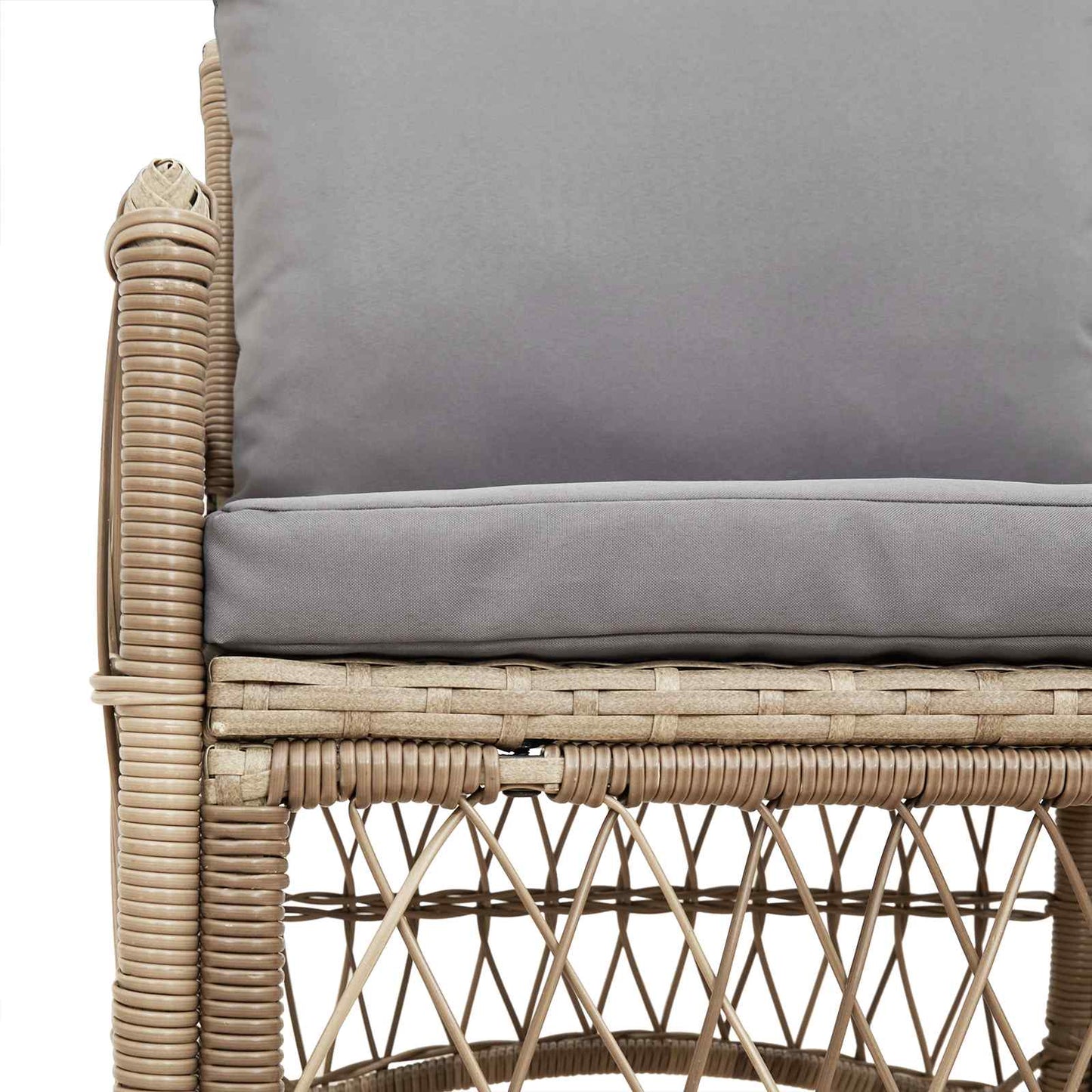 Gartenstuhl mit Kissen Beige 73 x 61 x 77 cm Poly-Rattan