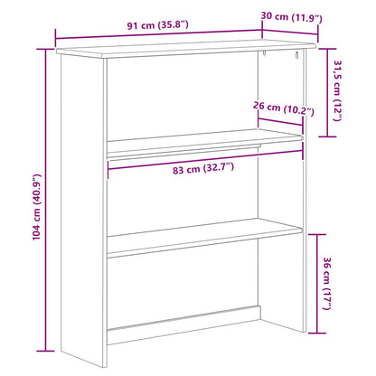 Hutch ASKIM 91 x 30 x 104 cm Massives Kiefernholz