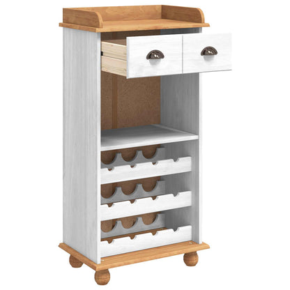 Weinschrank ASKIM Weiß mit Honigoberfläche 57 x 37 x 114 cm